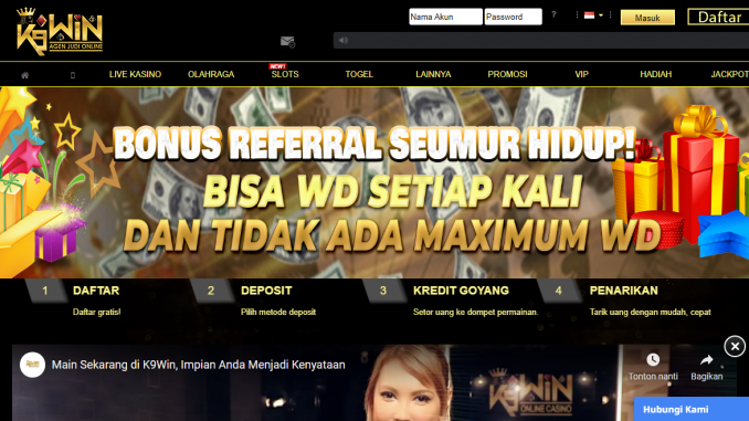 K9WIN | SITUS JUDI ONLINE UANG ASLI TERPERCAYA INDONESIA
