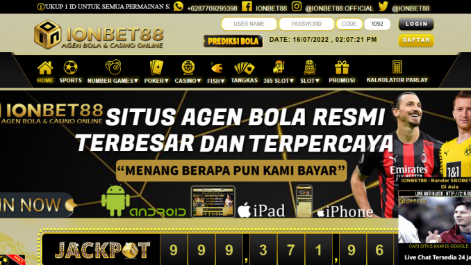 Ionbet88 Situs Agen Bola Resmi di Indonesia