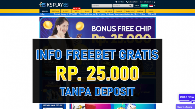 KSPLAY88 Freebet Gratis Tanpa Deposit Rp 25.000 Terbaru