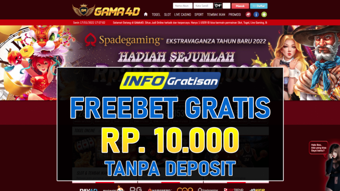 GAMA4D – Freebet Gratis Terbaru Rp 10.000 Tanpa Syarat Deposit