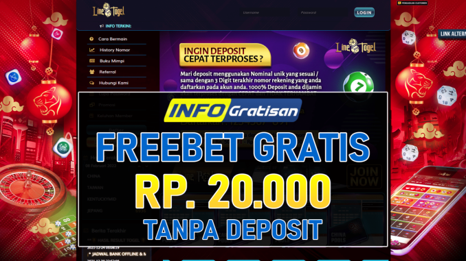 Linetogel – Freebet Gratis Terbaru Rp 20.000 Tanpa Syarat Deposit