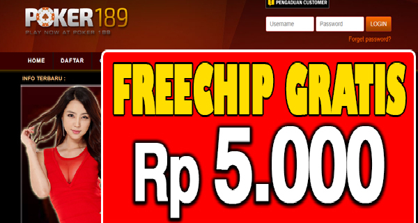 Poker189 FreeChip Gratis Rp 5.000 Tanpa Deposit
