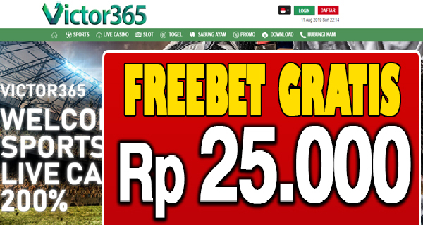 Victor365 Freebet Gratis Rp 25.000 Tanpa Deposit