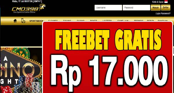 CMD398.com Freebet Gratis Rp 17.000 Tanpa Deposit