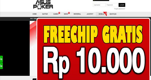 AsusPoker Freechip Gratis Rp 10.000 Tanpa Deposit