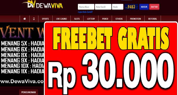 DewaViva Freebet Gratis Rp 30.000 Tanpa Deposit