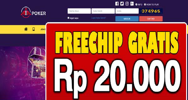 AIAPoker Freechip Gratis Rp 20.000 Tanpa Deposit